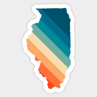 Illinois State Retro Map Sticker